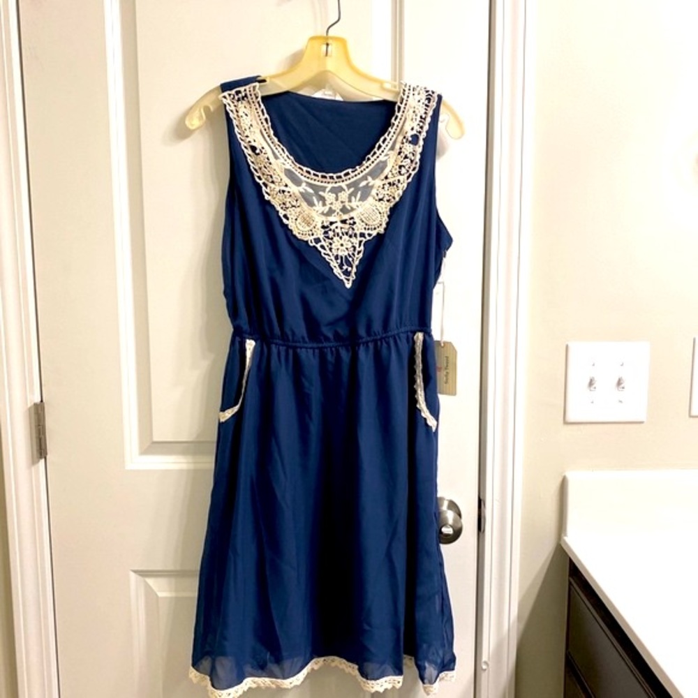 Stella Tweed sheer and lace dress.